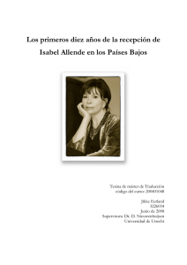 Los primeros diez años de la recepción de Isabel Allende en los