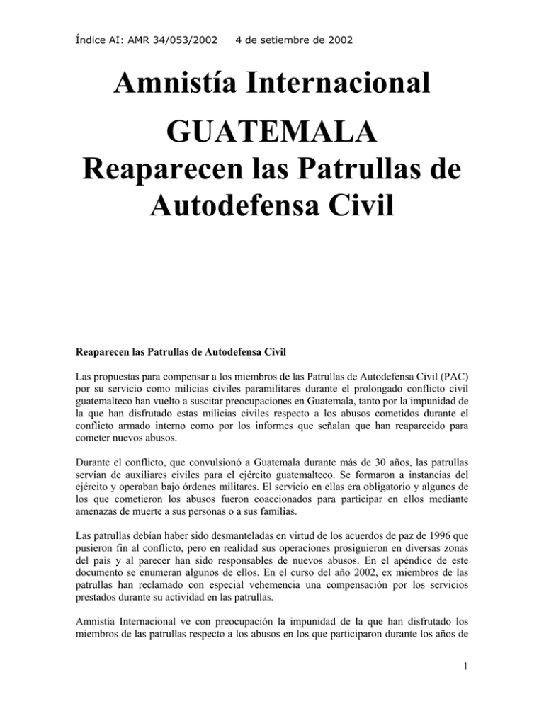 Reaparecen las Patrullas de Autodefensa Civil