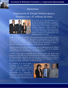 Organización de Energía Atómica apoya a Honduras con 1.47