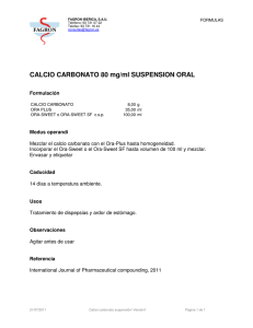 CALCIO CARBONATO 80 mg/ml SUSPENSION ORAL