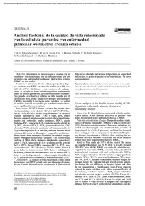 Análisis factorial de la calidad de vida relacionada con la salud de