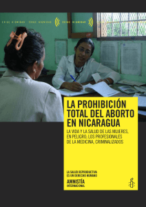 la prohibición total del aborto en nicaragua