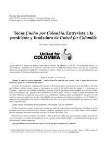 Todos Unidos por Colombia. Entrevista a la presidente y fundadora