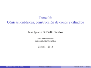 Tema 02: Cónicas, cuádricas, construcción de conos y cilindros