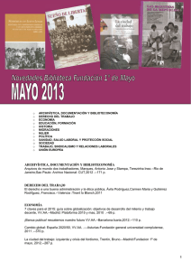 Boletín de novedades bibliográficas. Mayo 2013