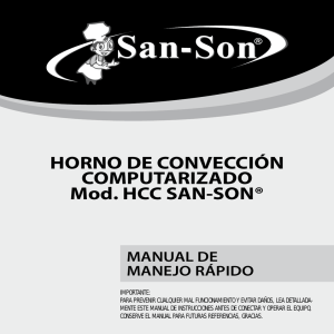 HORNO DE CONVECCIÓN COMPUTARIZADO Mod. HCC SAN