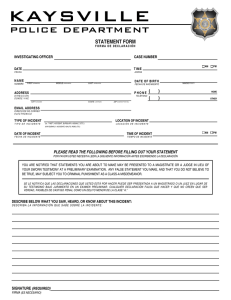 statement form - Kaysville Police Department