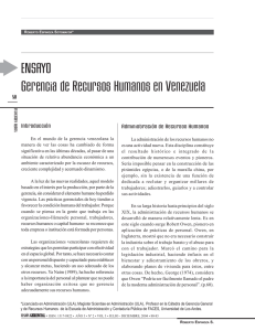 ENSAYO Gerencia de Recursos Humanos en Venezuela