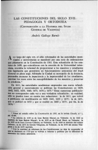 LAS CONSTITUCIONES DEL SIGLO XVII: PEDAGOGfA Y