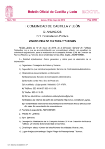 Licitación ARTISTEA 2016,0 - Cultura de Castilla y León
