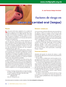 Factores de riesgo en cáncer de cavidad oral (lengua)