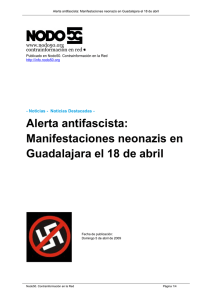 Alerta antifascista: Manifestaciones neonazis en Guadalajara el 18