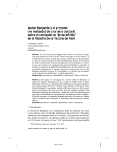 Walter Benjamin y el proyecto (no realizado) de una tesis doctoral