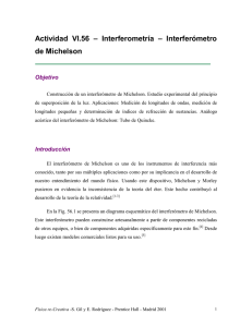 Actividad VI.56 – Interferometría – Interferómetro de Michelson