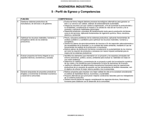 INGENIERIA INDUSTRIAL 5 - Perfil de Egreso y Competencias