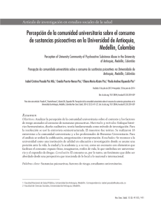 Percepción de la comunidad universitaria sobre el consumo de