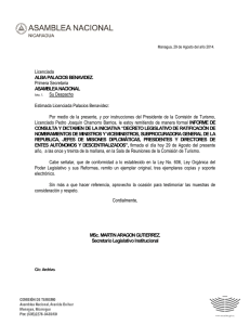 Licenciada ALBA PALACIOS BENAVIDEZ. Primera Secretaria