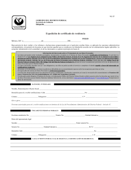 Expedición de Certificado de Residencia