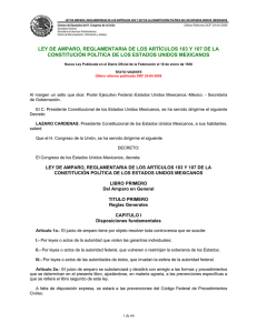 ley de amparo, reglamentaria de los artículos 103 y 107 de la