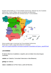 España está dividida en 17 Comunidades Autónomas. Además hay