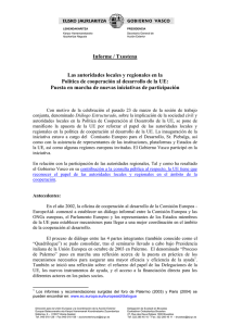 Informe / Txostena Las autoridades locales y regionales en la