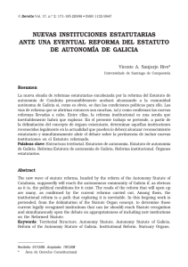 nuevas instituciones estatutarias ante una eventual reforma del