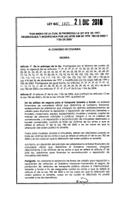 Ley 1421 de 2010 - Presidencia de la República de Colombia