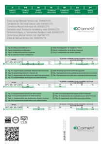 Errata corrige Manuale tecnico cod. 2G40001275 Corrigenda for