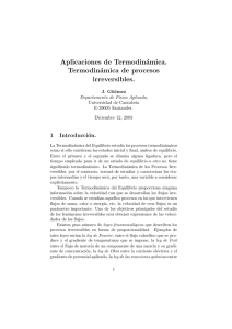 Aplicaciones de Termodinámica. Termodinámica de procesos