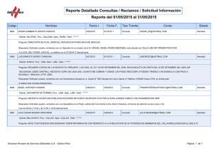Reporte Detallado Consultas / Reclamos / Solicitud