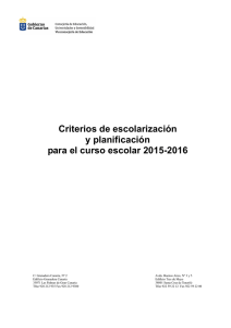 Criterios de escolarización 2015-2016