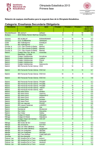 Olimpiada Estadística 2013 Primera fase Categoría: Enseñanza