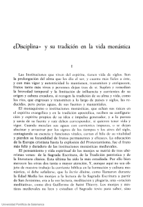 «Disciplina» y su tradición en Ia vida monástica i