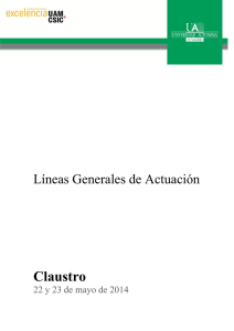 Líneas de actuación del Claustro