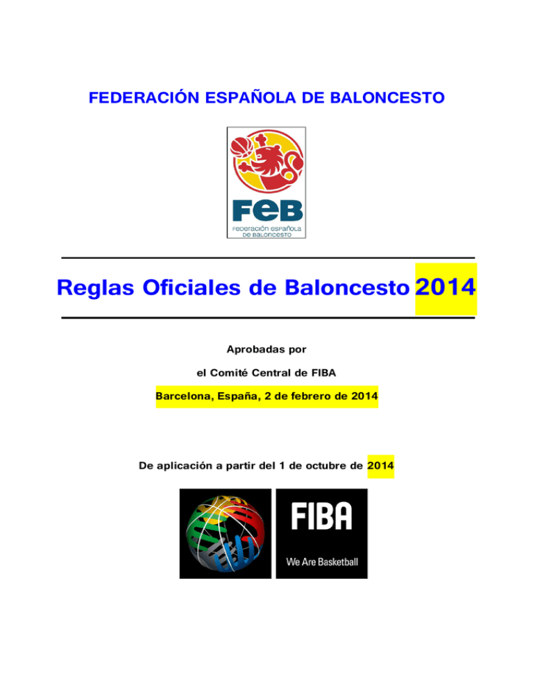 Reglamento FIBA Federación Cántabra de Baloncesto
