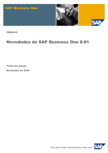 SAP B1 Novedades 8.81