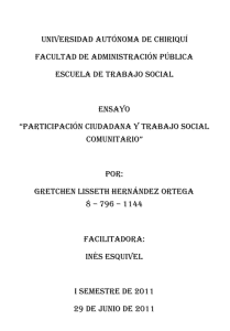Participación ciudadana y Trabajo Social comunitario.