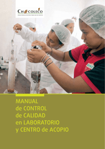 Manual de control de calidad en laboratorio y centro de acopio