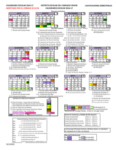 calendario escolar 2016-17 adoptado por el consejo 4/11/16 distrito