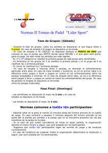 Normas II Torneo de Padel “Líder Sport”