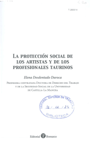 la protección social de los artistas y de los profesionales taurinos