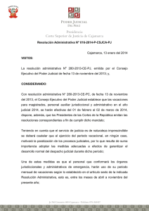 Resolución Administrativa N° 016-2014-P-CSJCA-PJ