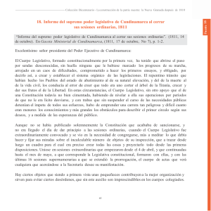18. Informe del supremo poder legislativo de Cundinamarca al