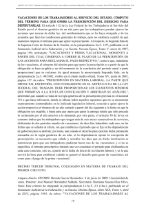 vacaciones de los trabajadores al servicio del estado. cómputo del