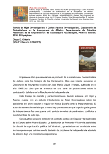 [Investigación]. Diccionario de Eclesiásticos en la Insurgencia de