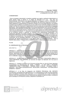 Decreto 1340/91 - Gobierno de Entre Ríos