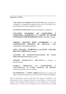 Sentencia C-238/12 VOCACION SUCESORAL DE CONYUGE