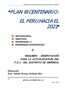 plan bicentenario - Ministerio de la Mujer y Poblaciones Vulnerables
