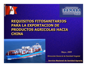 requisitos fitosanitarios para la exportacion de productos agricolas