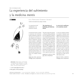 La experiencia del sufrimiento y la medicina mentis